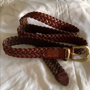 Men’s Brown Leather Braided Belt